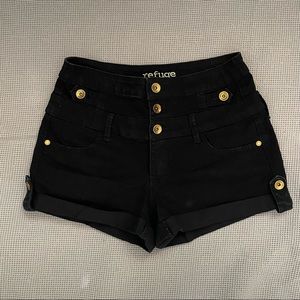 Black refuge denim shorts. Size 4.